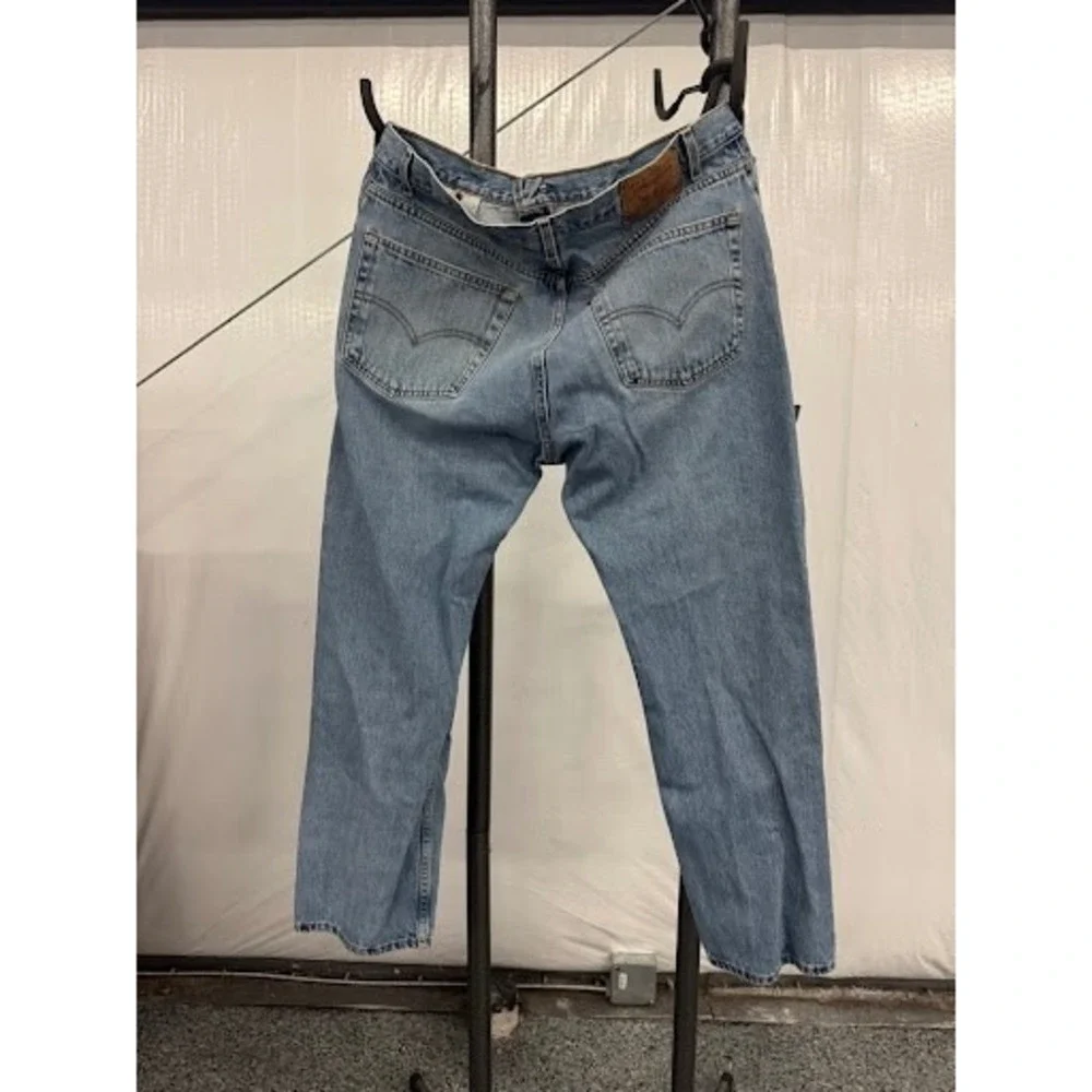 Vintage 2001 Levis 505 Regular Fit Straight Leg Jeans Light Wash 40x30 Blue